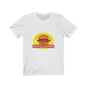 Muff's Diner: Home of the Muff Burger Unisex Jersey Short Sleeve Tee