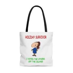Funny AOP Tote Bag - Holiday Survivor I Voted the Others Off the Island
