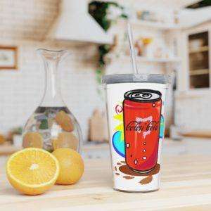 Colon-Cola Plastic Tumbler with Straw