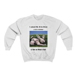 Unisex Heavy Blend™ Crewneck Sweatshirt - I Asked My AI to Draw a Pair of Rabbits & This Is What I Got!