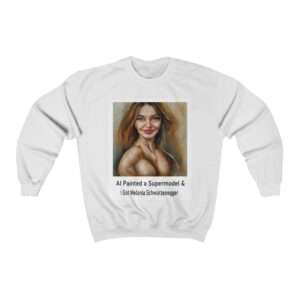 Unisex Heavy Blend™ Crewneck Sweatshirt - AI Painted a Supermodel & I Got Melania Schwarzenegger