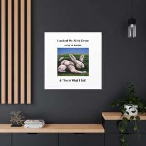 Funny Canvas Art Print Gallery Wrap - I Asked My AI to Draw a Pair of Rabbits & This Is What I Got!