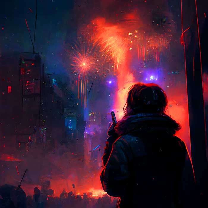 Fireworks Steampunk City
