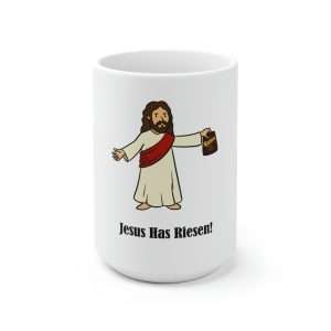 Humorous Premium Coffee Mug 15 oz - Jesus Has Riesen!