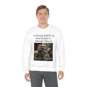 Funny Unisex Heavy Blend Crewneck Sweatshirt - I’m Having As Much Fun As Giving Scritches at a Velociraptor Petting Zoo