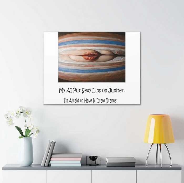 Funny Canvas Art - lips on jupiter