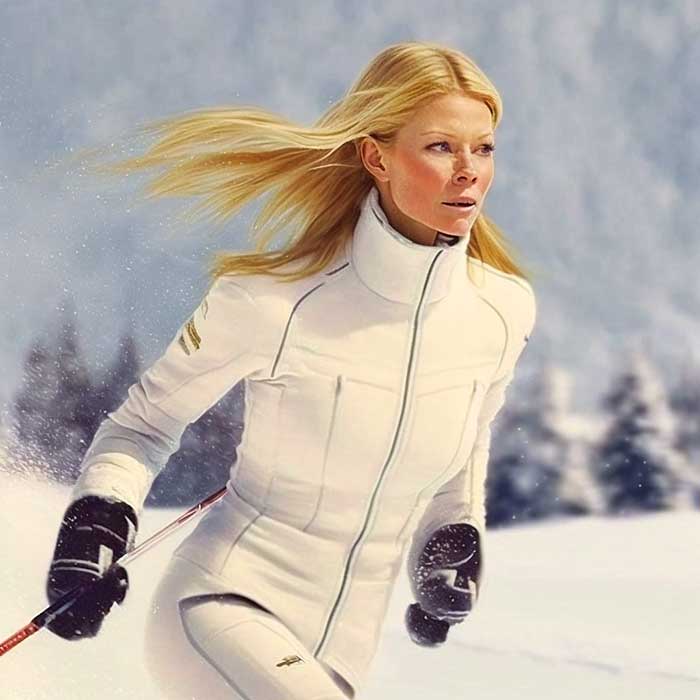 Gwyneth Paltrow skiing