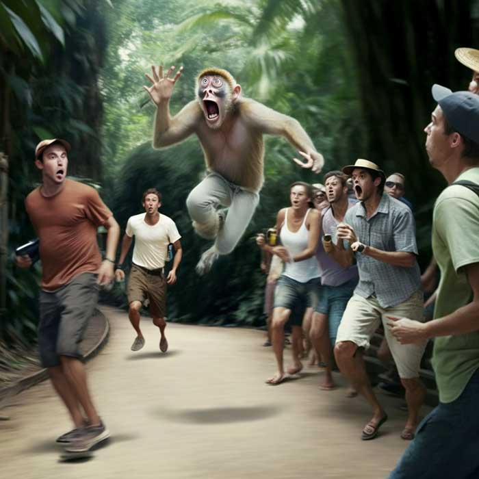Monkey and Tourists